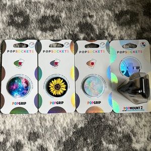 PopSockets bundle - three pop grips and one pop mount.